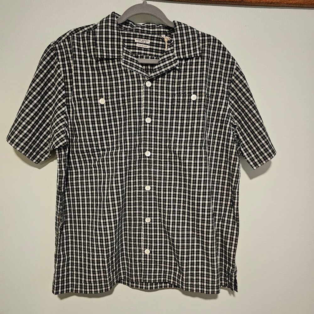 **NWT** Men's OOBE BRAND Elcott Button Front Short Sleeve Shirt, Large